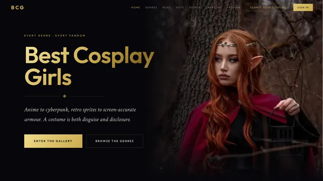 The bestcosplaygirls.com home page
