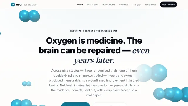 The hyperbaricchambertreatment.com home page
